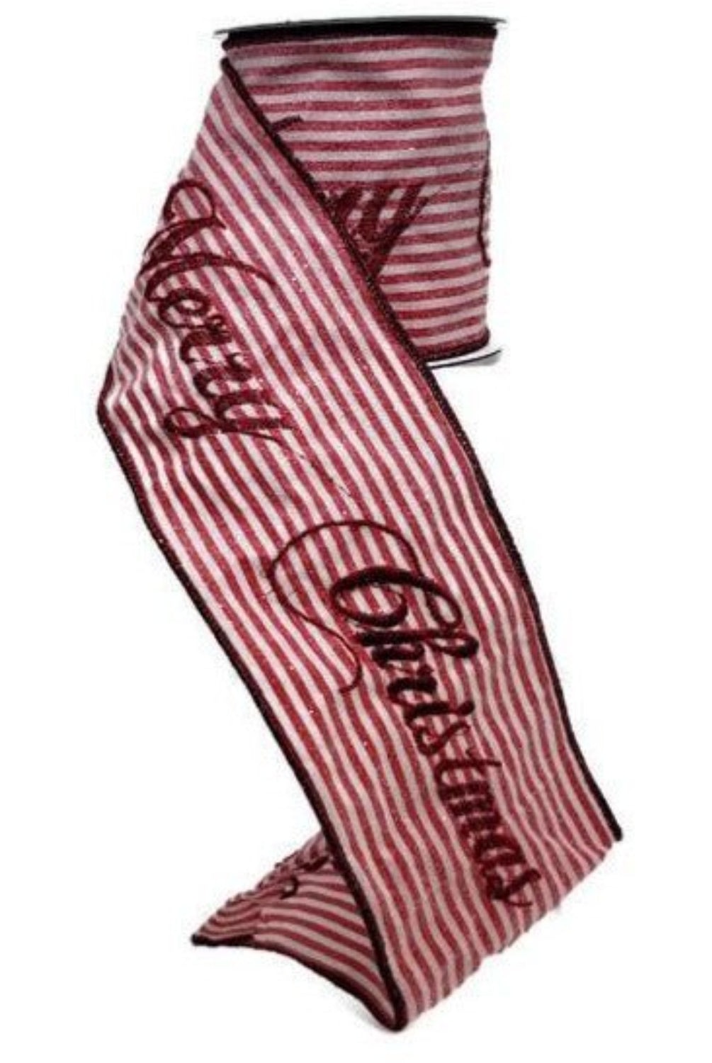 Shop For 4" Frosted Stripe Merry Christmas Ribbon (5 Yards) at Michelle's aDOORable Creations