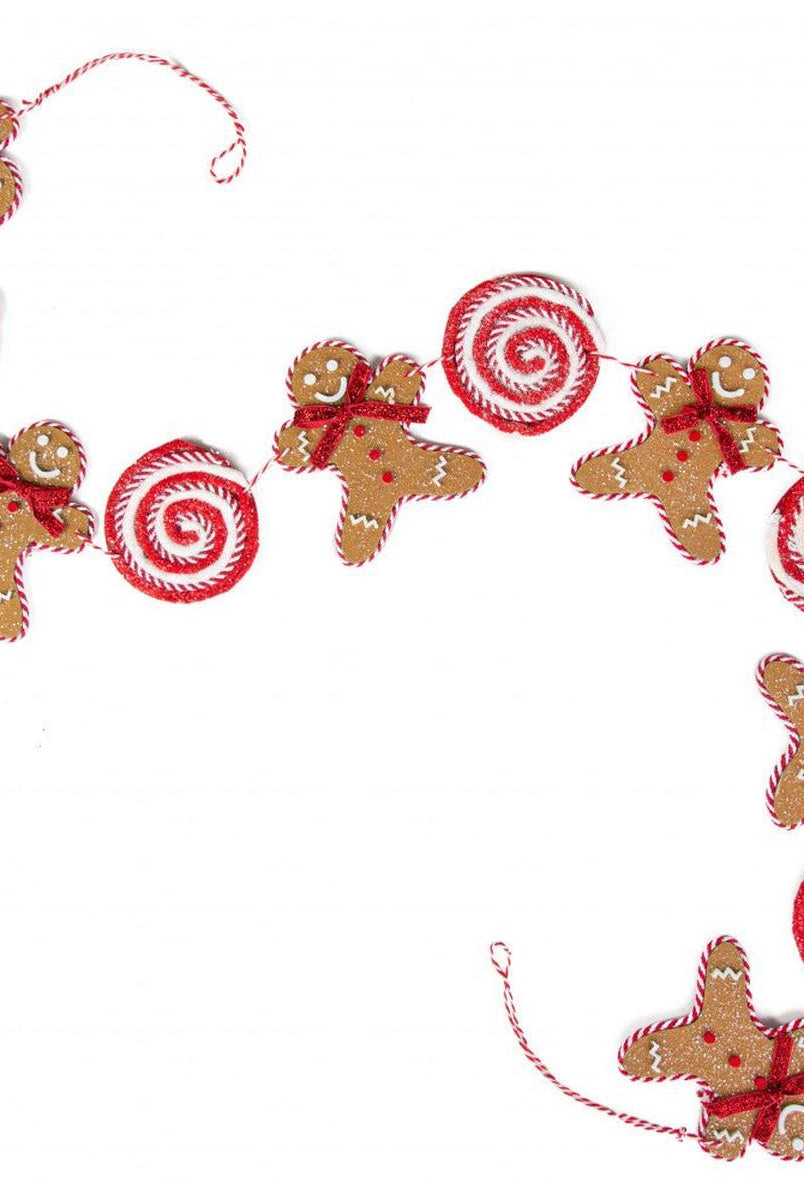 Shop For 4' Gingerbread Men & Lollipop Garland at Michelle's aDOORable Creations