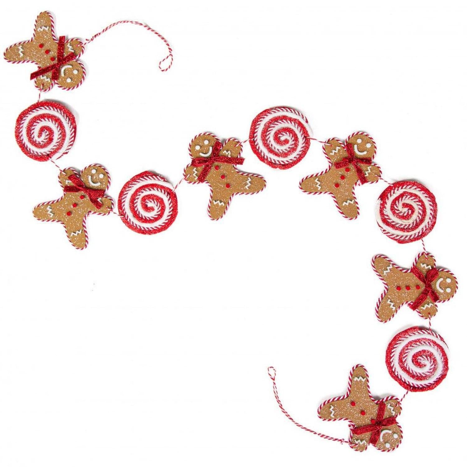 Shop For 4' Gingerbread Men & Lollipop Garland at Michelle's aDOORable Creations