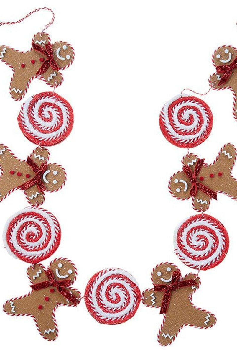 Shop For 4' Gingerbread Men & Lollipop Garland at Michelle's aDOORable Creations