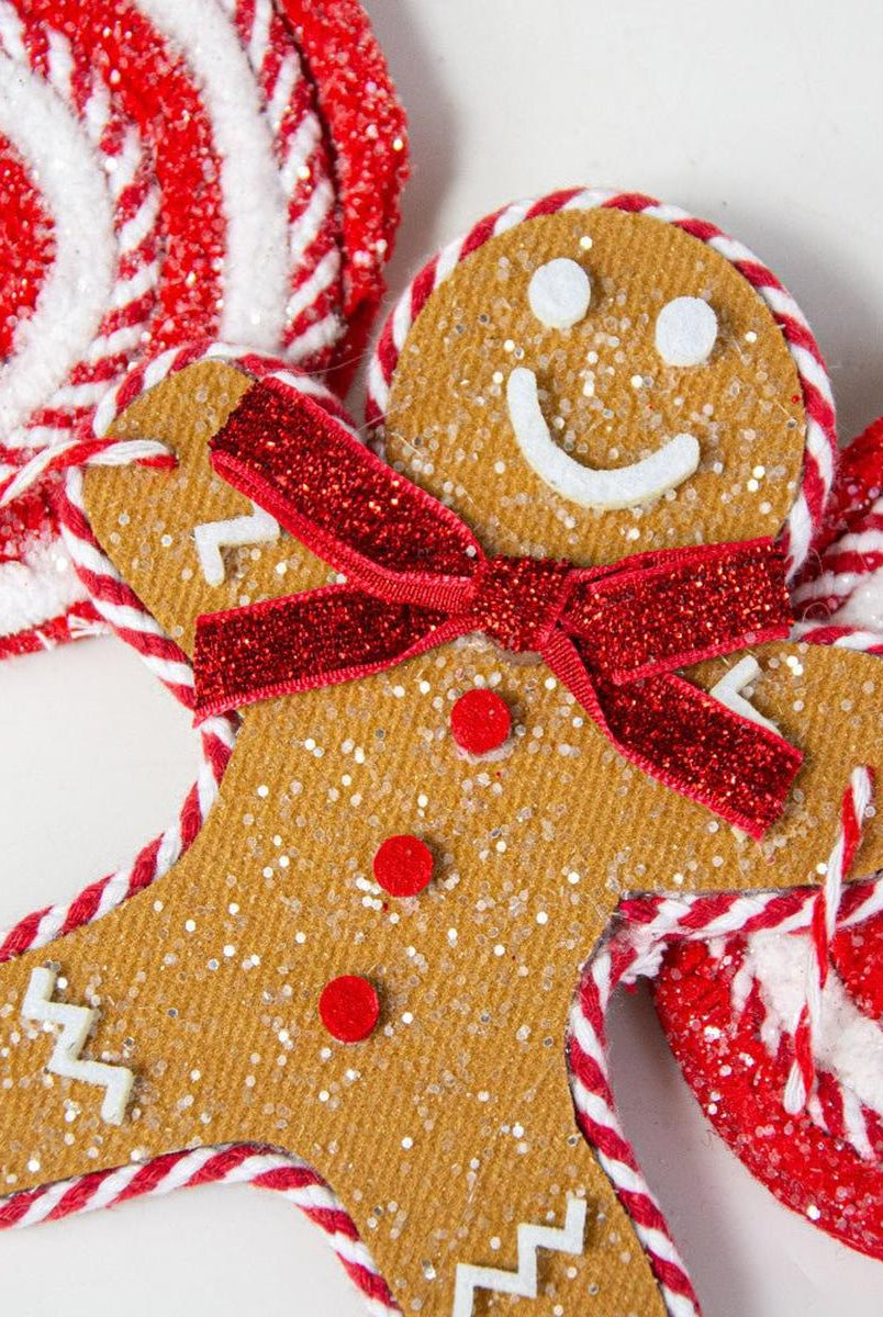 Shop For 4' Gingerbread Men & Lollipop Garland at Michelle's aDOORable Creations