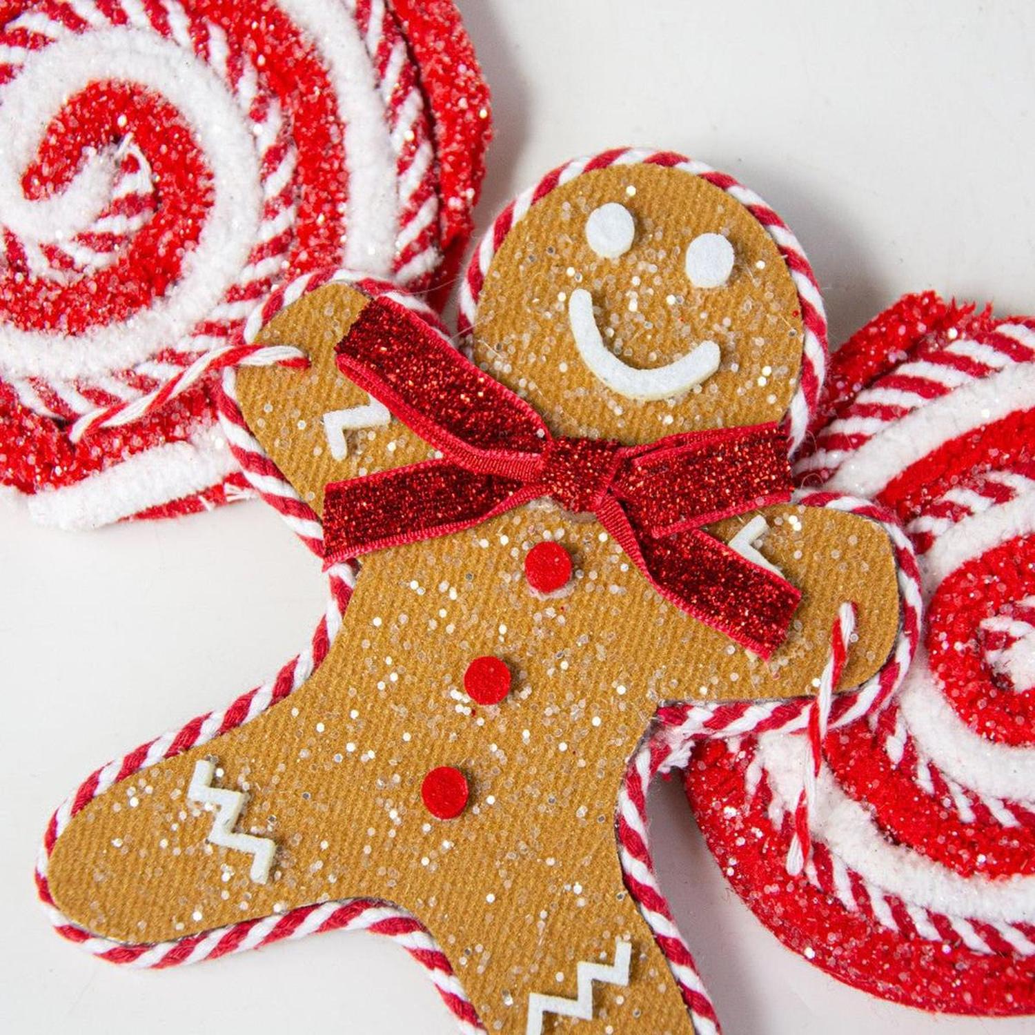 Shop For 4' Gingerbread Men & Lollipop Garland at Michelle's aDOORable Creations
