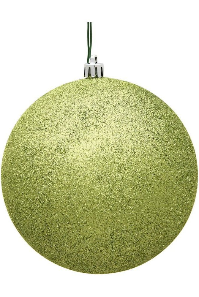 Shop For 4" Glitter Lime Green Ball Christmas Ornament (6 pack) at Michelle's aDOORable Creations