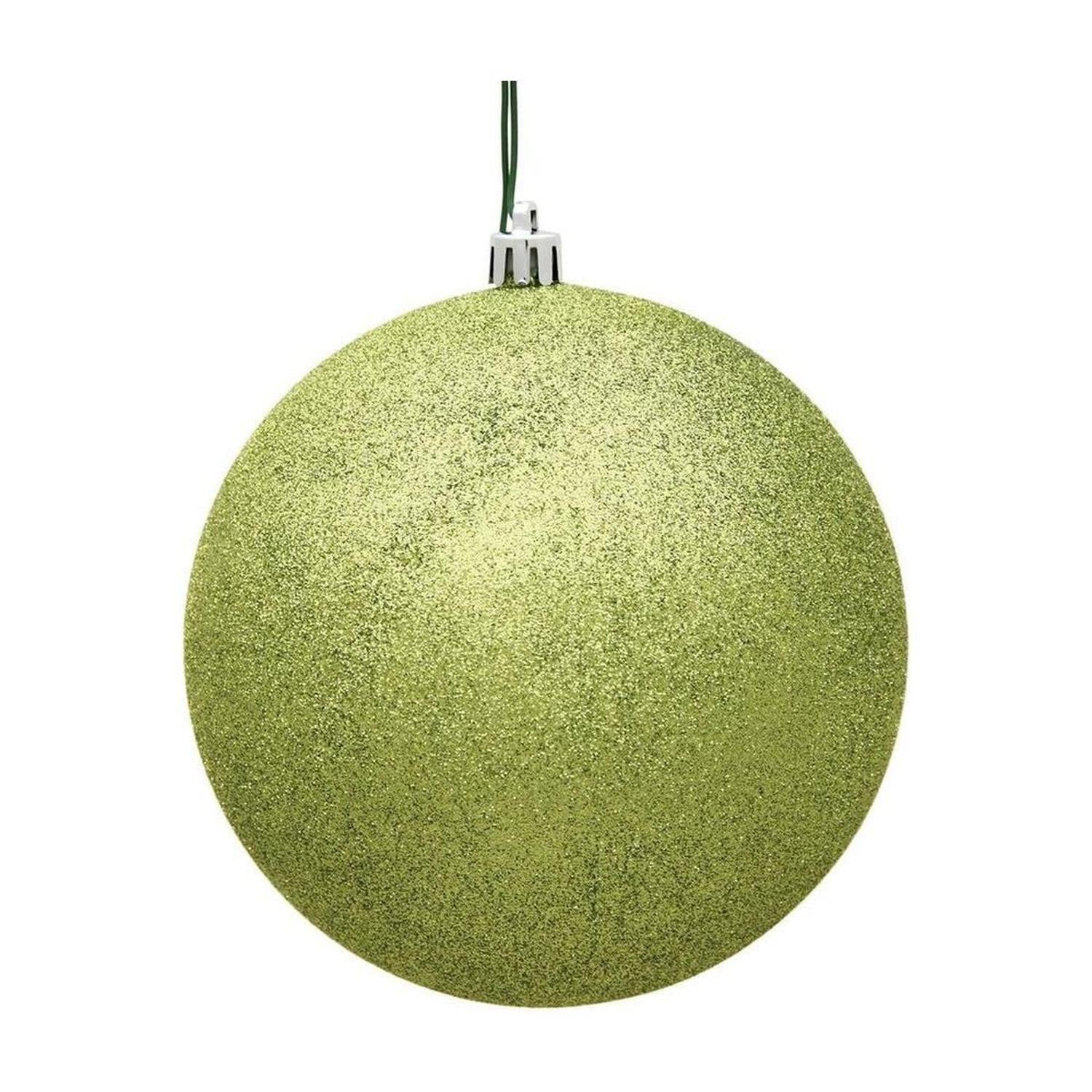Shop For 4" Glitter Lime Green Ball Christmas Ornament (6 pack) at Michelle's aDOORable Creations