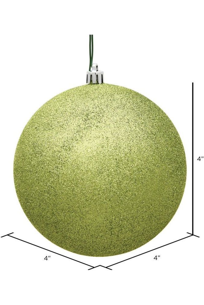 Shop For 4" Glitter Lime Green Ball Christmas Ornament (6 pack) at Michelle's aDOORable Creations