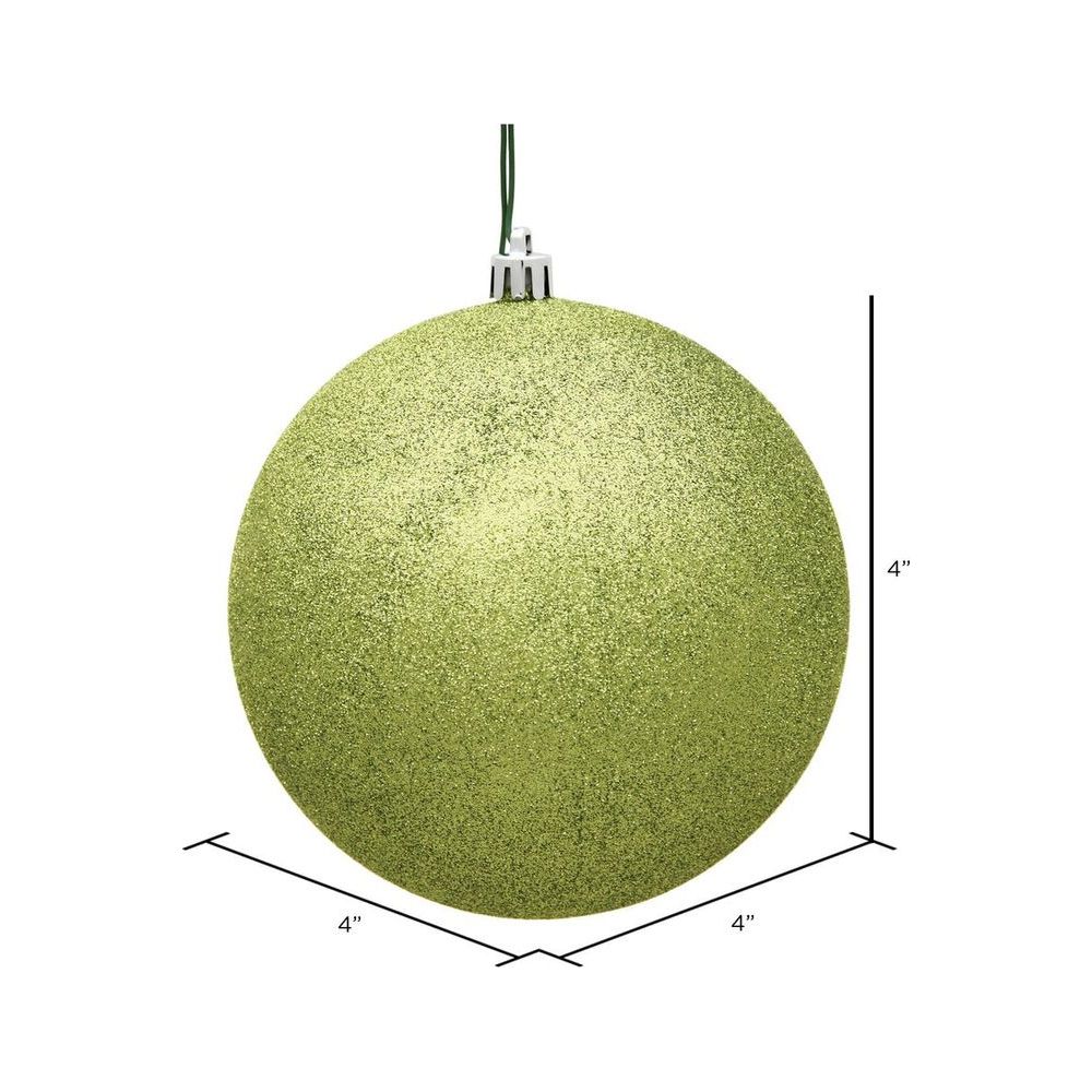 Shop For 4" Glitter Lime Green Ball Christmas Ornament (6 pack) at Michelle's aDOORable Creations