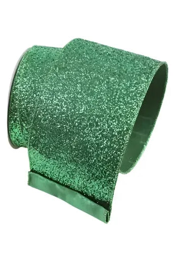 Shop For 4" Glitter Magic Ribbon: Emerald Green (10 Yards) at Michelle's aDOORable Creations