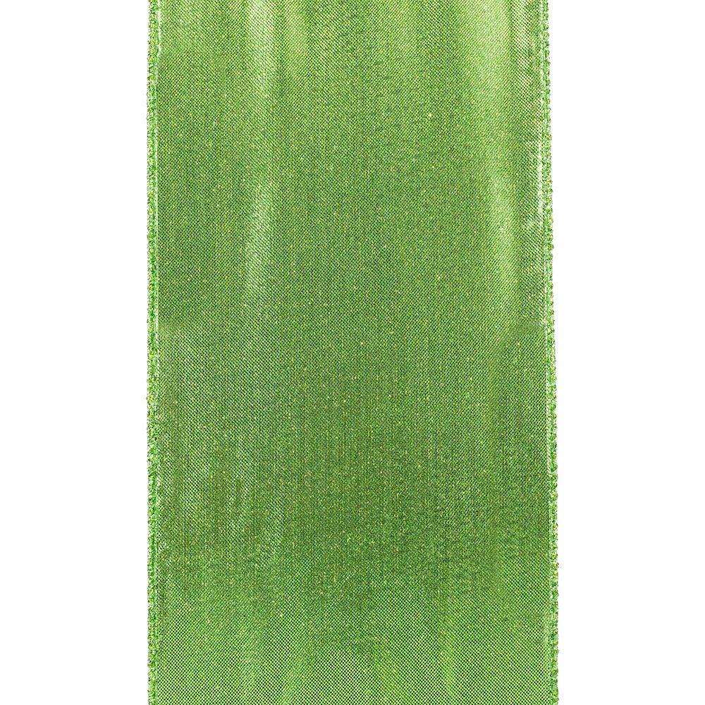 Shop For 4" Glitter Metallic Shiny Back Ribbon: Lime Green (10 Yards) at Michelle's aDOORable Creations