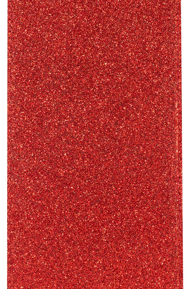 Shop For 4" Glitter Metallic Shiny Back Ribbon: Red (10 Yards) at Michelle's aDOORable Creations