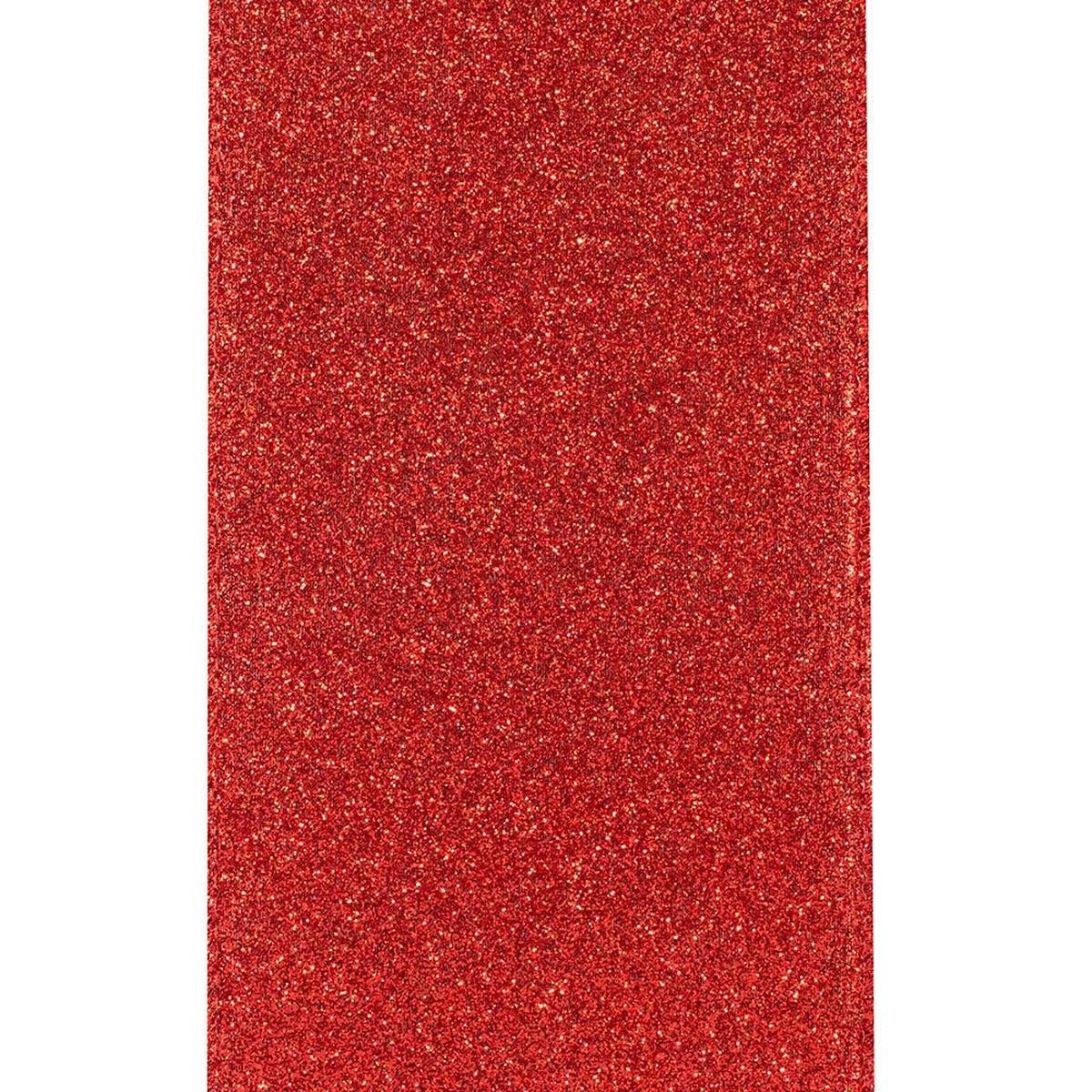 Shop For 4" Glitter Metallic Shiny Back Ribbon: Red (10 Yards) at Michelle's aDOORable Creations
