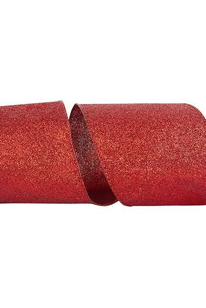 Shop For 4" Glitter Metallic Shiny Back Ribbon: Red (10 Yards) at Michelle's aDOORable Creations
