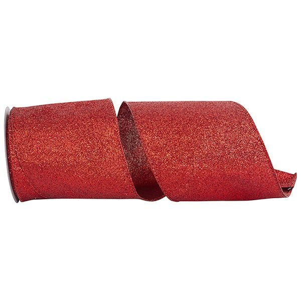 Shop For 4" Glitter Metallic Shiny Back Ribbon: Red (10 Yards) at Michelle's aDOORable Creations