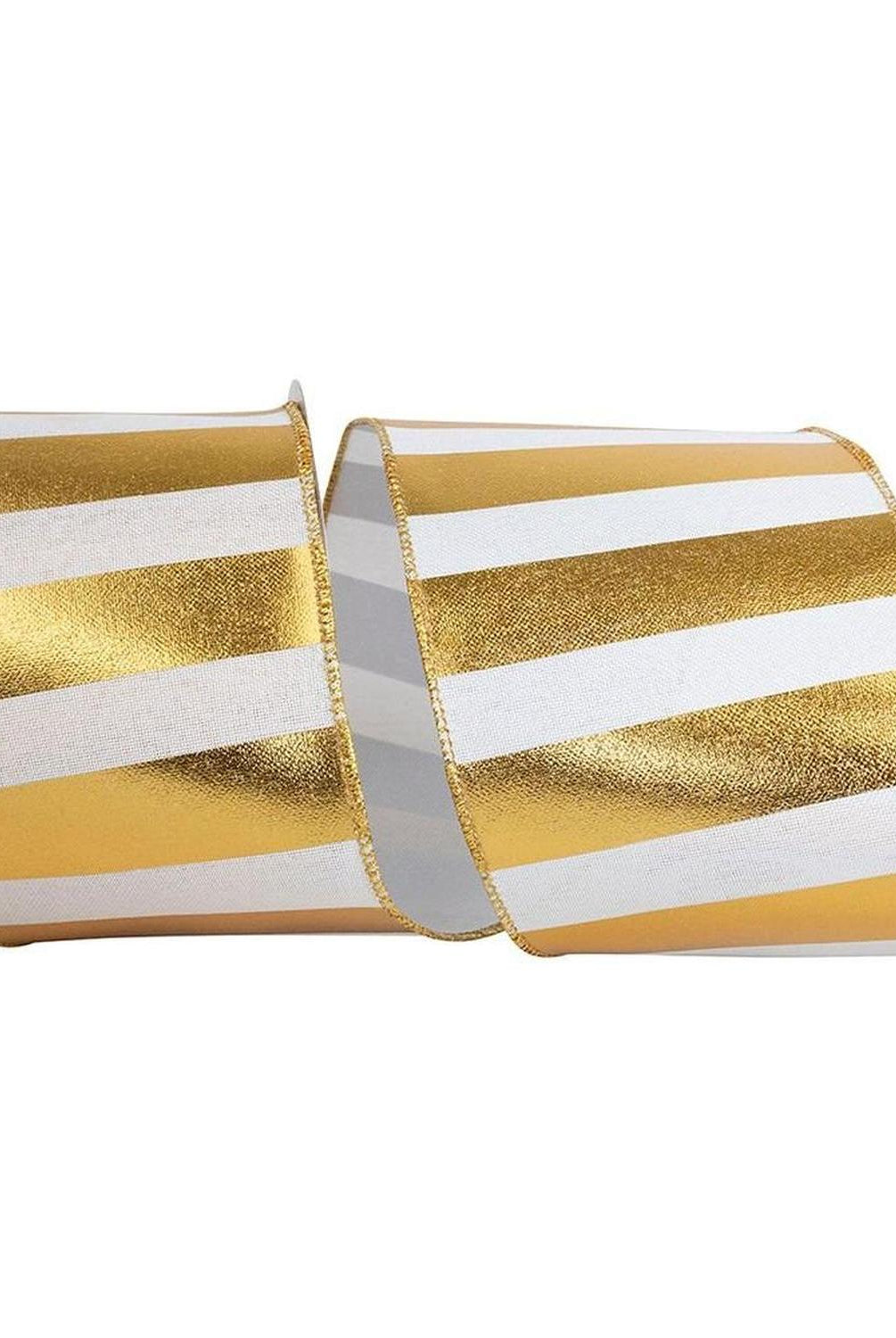 Shop For 4" Gold Bar Metallic Linen Ribbon: Gold (10 Yards) at Michelle's aDOORable Creations