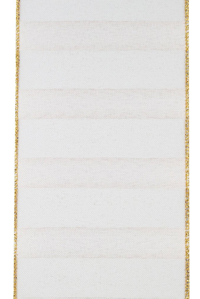 Shop For 4" Gold Bar Metallic Linen Ribbon: Gold (10 Yards) at Michelle's aDOORable Creations