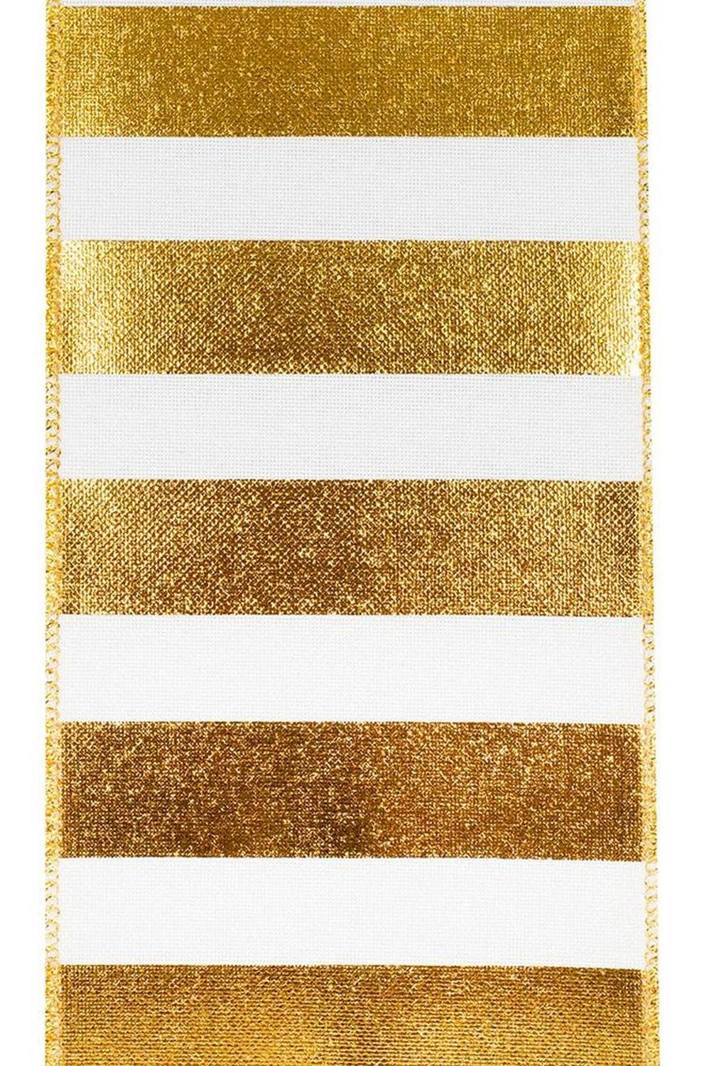 Shop For 4" Gold Bar Metallic Linen Ribbon: Gold (10 Yards) at Michelle's aDOORable Creations