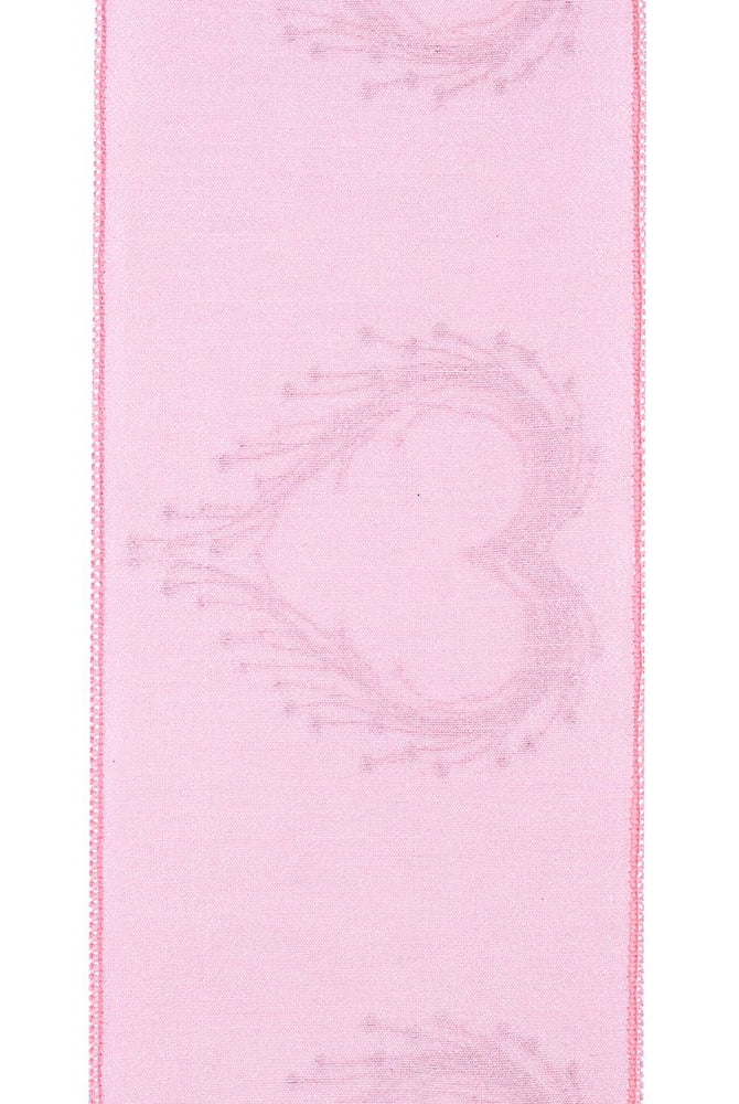 Shop For 4" Heart Embroidery Dupioni Ribbon: Pink (10 Yards) at Michelle's aDOORable Creations