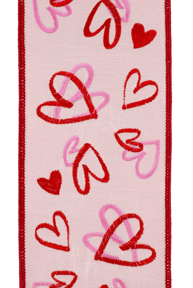 Shop For 4" Hearts Tangle Dupioni Ribbon: Pink (5 Yards) at Michelle's aDOORable Creations