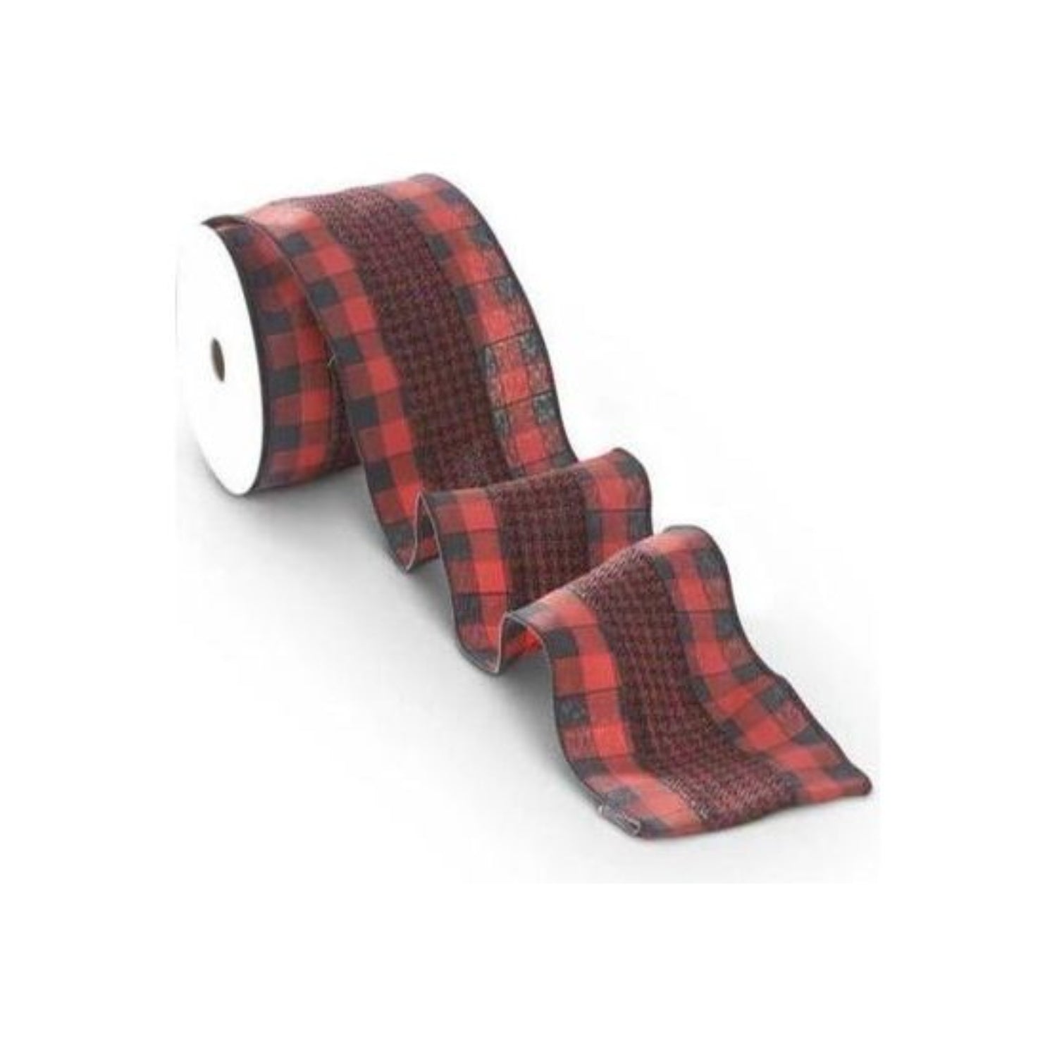 Shop For 4" Houndstooth Checked Ribbon: Red & Black ( (10 Yards) at Michelle's aDOORable Creations