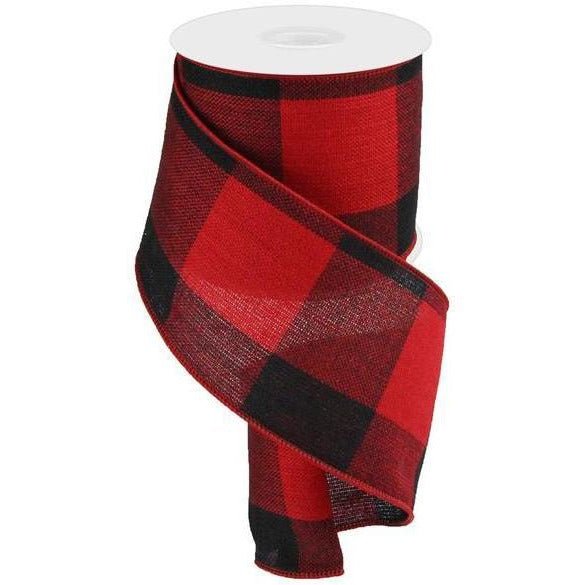 Shop For 4" Large Plaid Checks: Red & Black (10 Yards) at Michelle's aDOORable Creations