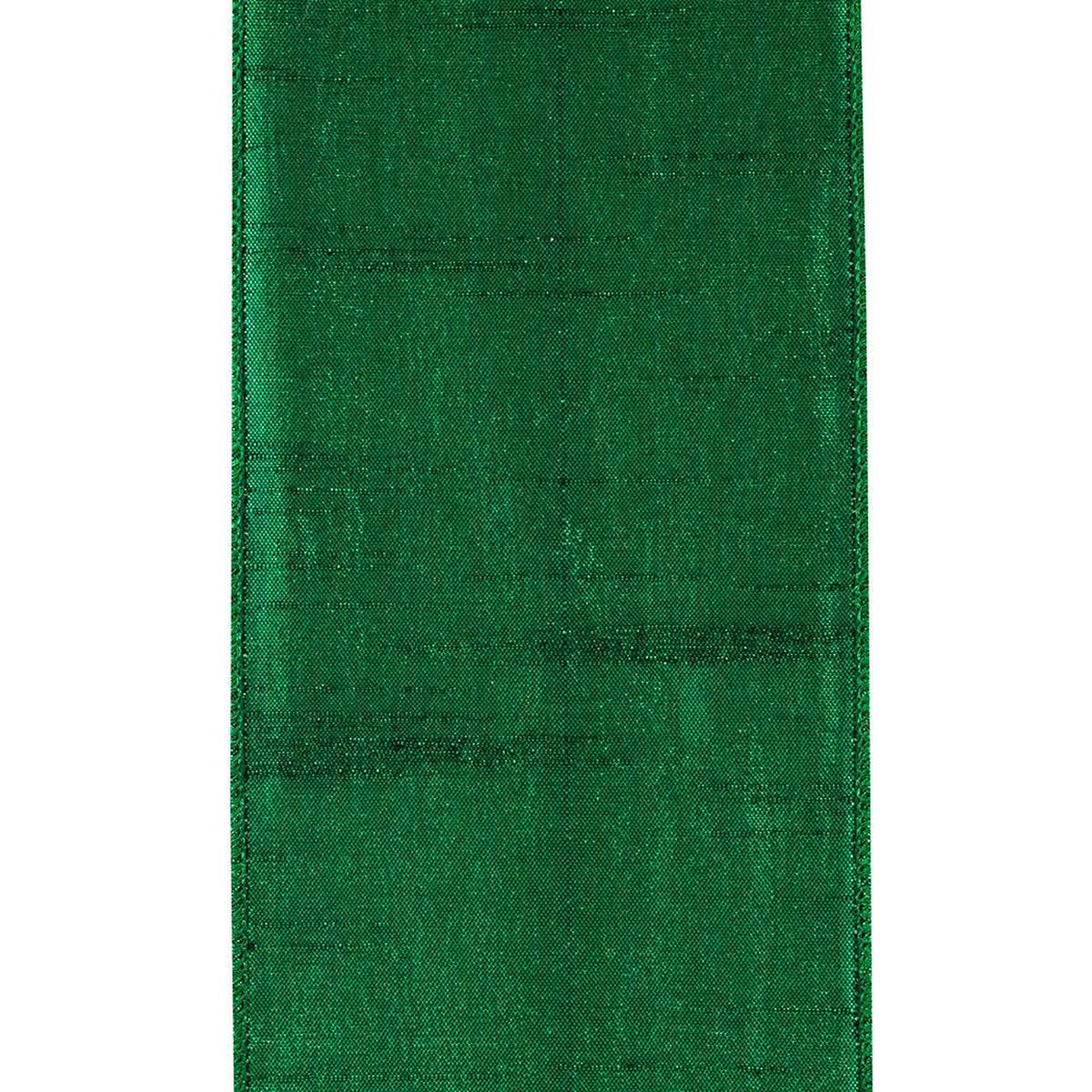 Shop For 4" Metallic Dupioni Texture Ribbon: Forest Green (10 Yards) at Michelle's aDOORable Creations