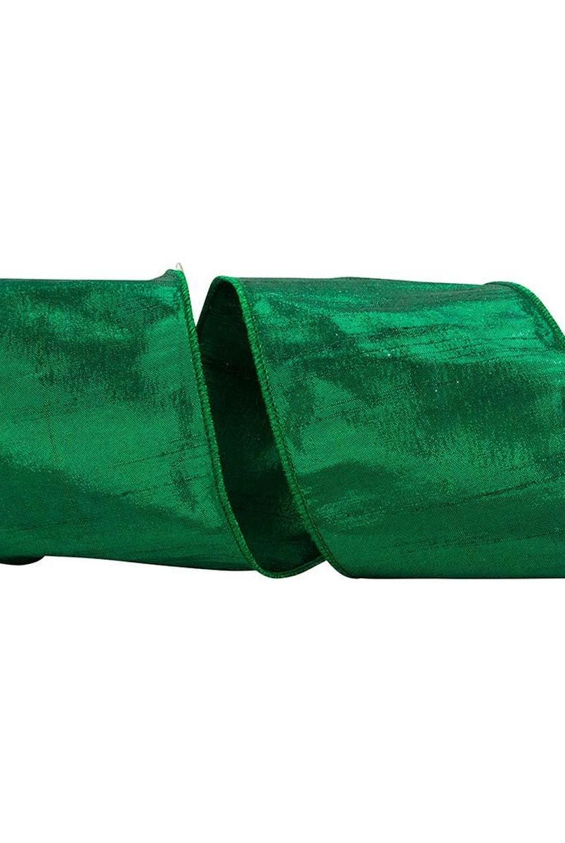 Shop For 4" Metallic Dupioni Texture Ribbon: Forest Green (10 Yards) at Michelle's aDOORable Creations