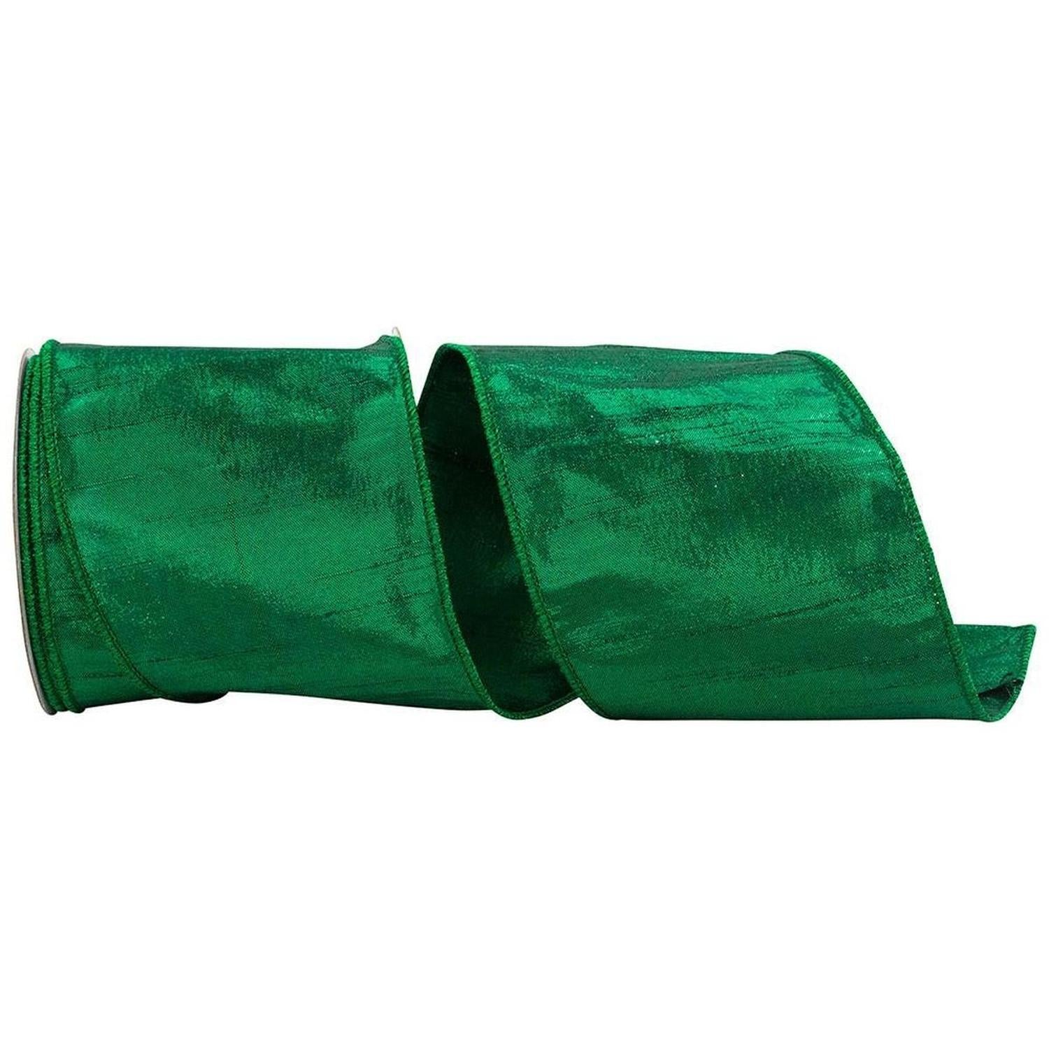 Shop For 4" Metallic Dupioni Texture Ribbon: Forest Green (10 Yards) at Michelle's aDOORable Creations
