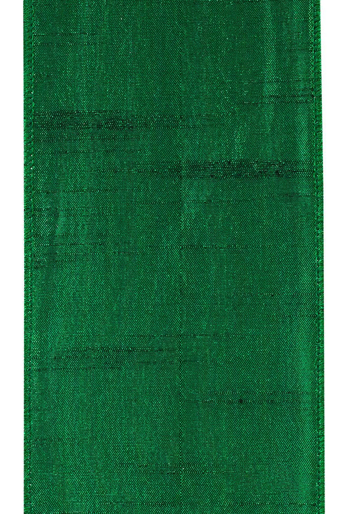 Shop For 4" Metallic Dupioni Texture Ribbon: Forest Green (10 Yards) at Michelle's aDOORable Creations