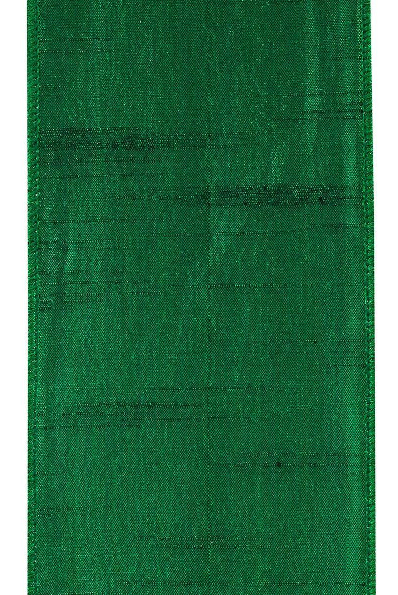 Shop For 4" Metallic Dupioni Texture Ribbon: Forest Green (10 Yards) at Michelle's aDOORable Creations