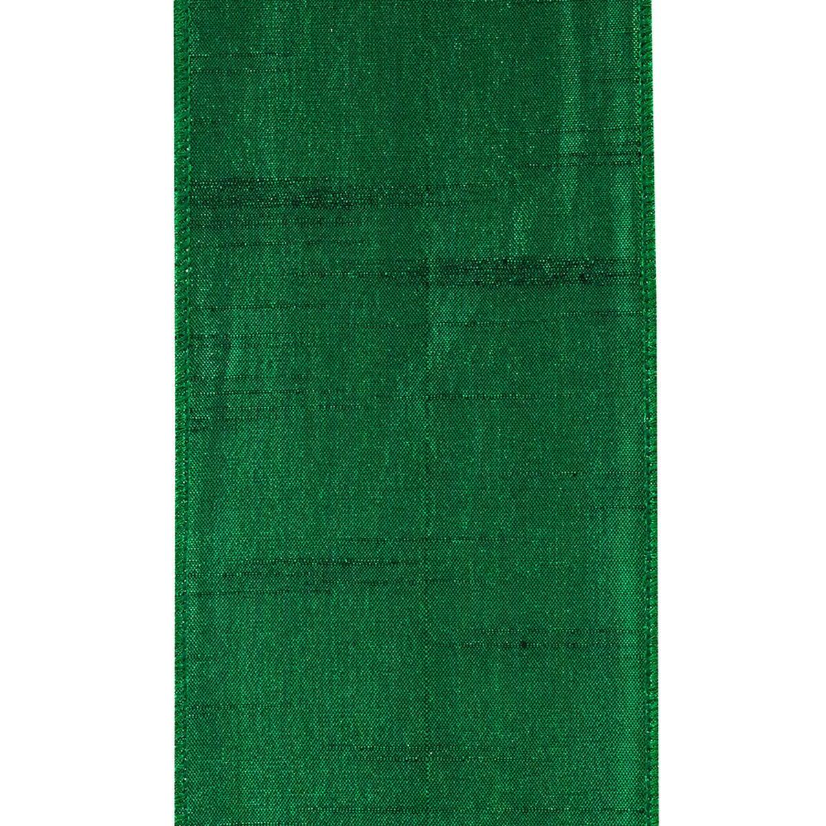 Shop For 4" Metallic Dupioni Texture Ribbon: Forest Green (10 Yards) at Michelle's aDOORable Creations