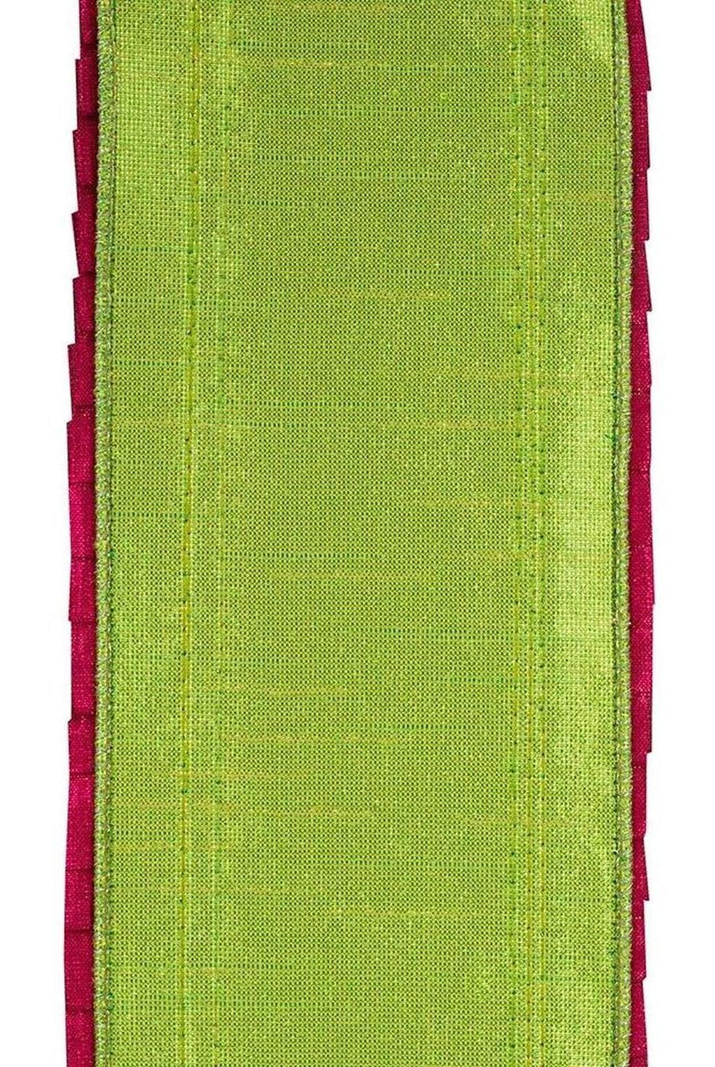 Shop For 4" Metallic Pleated Dupioni Ribbon: Lime/Fuchsia (5 Yards) at Michelle's aDOORable Creations
