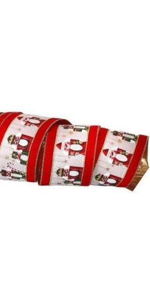 4" Nutcrackers Velvet Ribbon: Red (10 Yards) - Michelle's aDOORable Creations - Wired Edge Ribbon