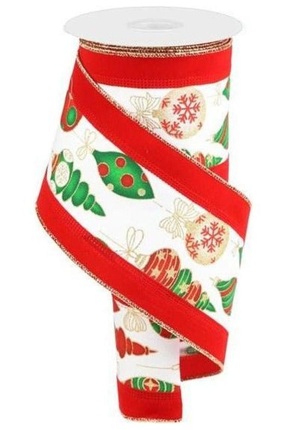 4" Ornaments Velvet Edge Ribbon: White (10 Yards)