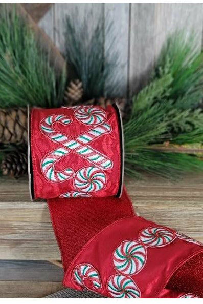 Shop For 4" Peppermint Candies Disc Ribbon (5 Yards) at Michelle's aDOORable Creations