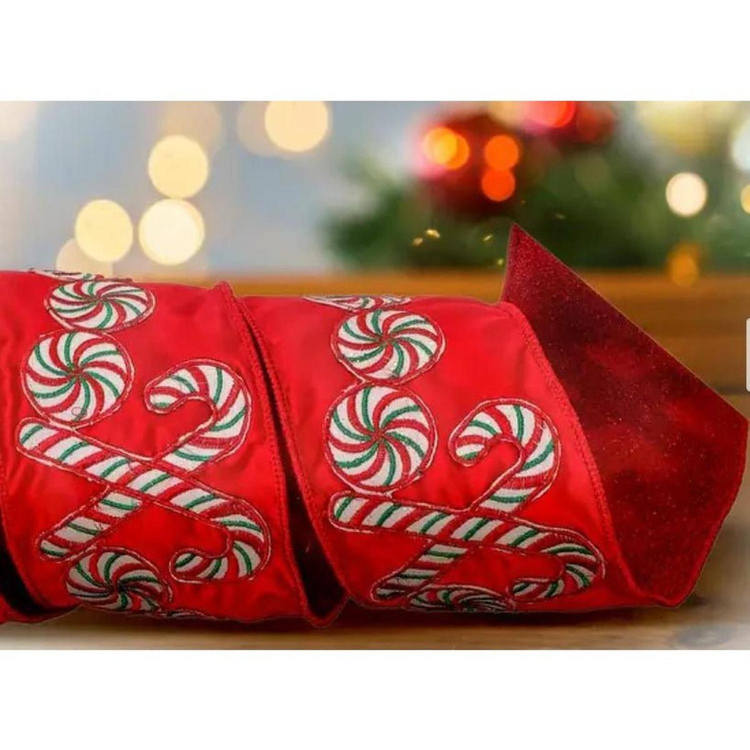 Shop For 4" Peppermint Candies Disc Ribbon (5 Yards) at Michelle's aDOORable Creations