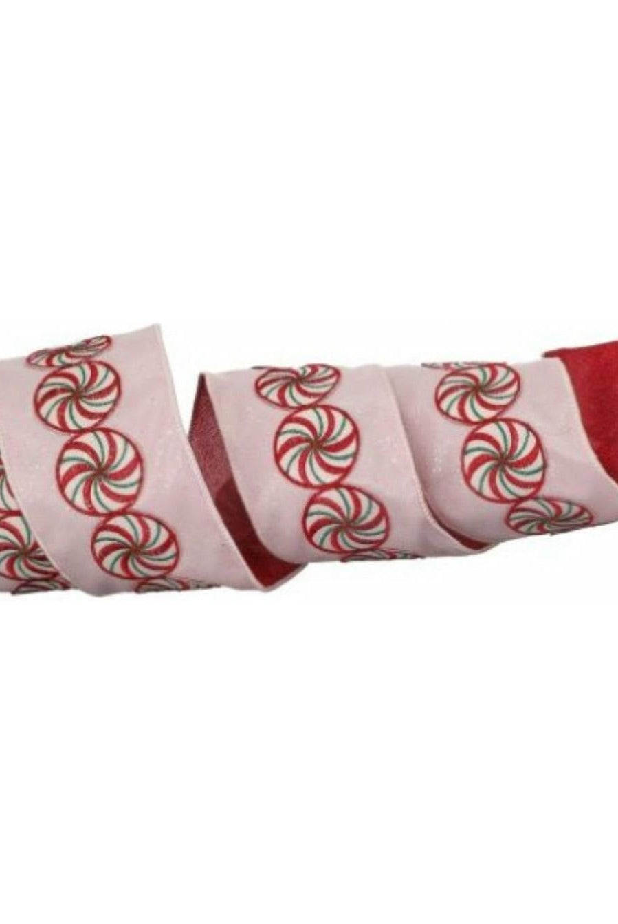 Shop For 4" Peppermint Candy Disc Ribbon: Red (5 Yards) at Michelle's aDOORable Creations