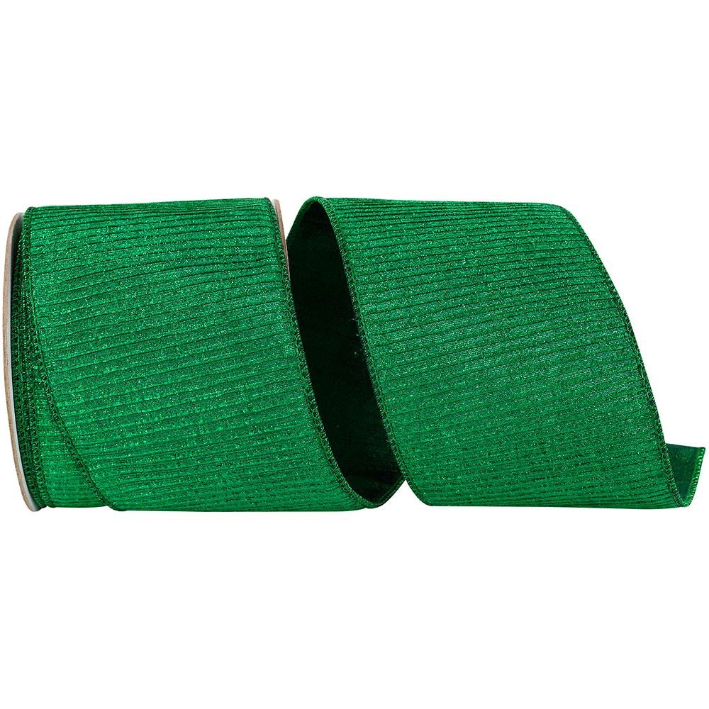 Shop For 4" Pleated Metallic Lux Ribbon: Emerald Green (10 Yards) at Michelle's aDOORable Creations
