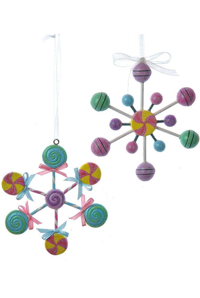4" Resin Snowflake Candy Ornaments (Asst 2) - Michelle's aDOORable Creations - Holiday Ornaments