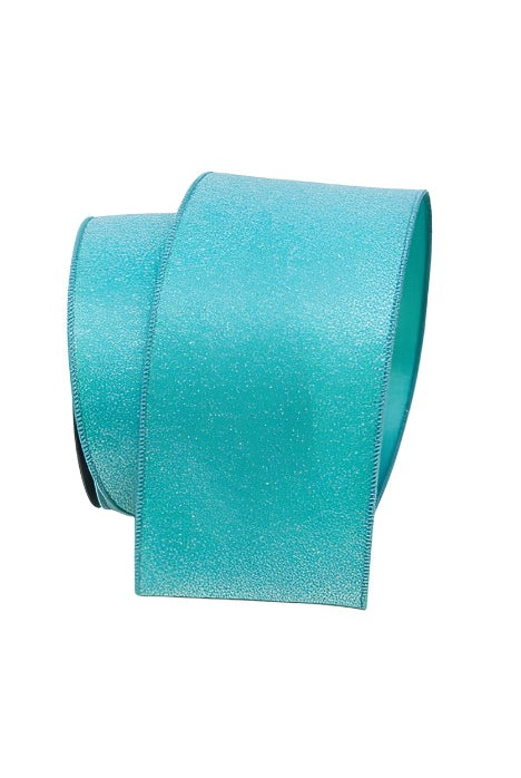 4" Sugar Candy Ribbon: Teal (10 Yards) - Michelle's aDOORable Creations - Wired Edge Ribbon