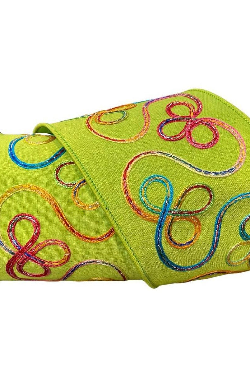 Shop For 4" Whimsy Ribbon: Lime Green (10 Yards) at Michelle's aDOORable Creations