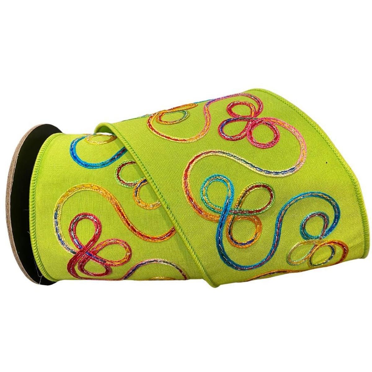 Shop For 4" Whimsy Ribbon: Lime Green (10 Yards) at Michelle's aDOORable Creations