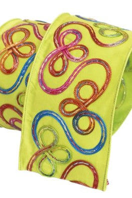 Shop For 4" Whimsy Ribbon: Lime Green (10 Yards) at Michelle's aDOORable Creations