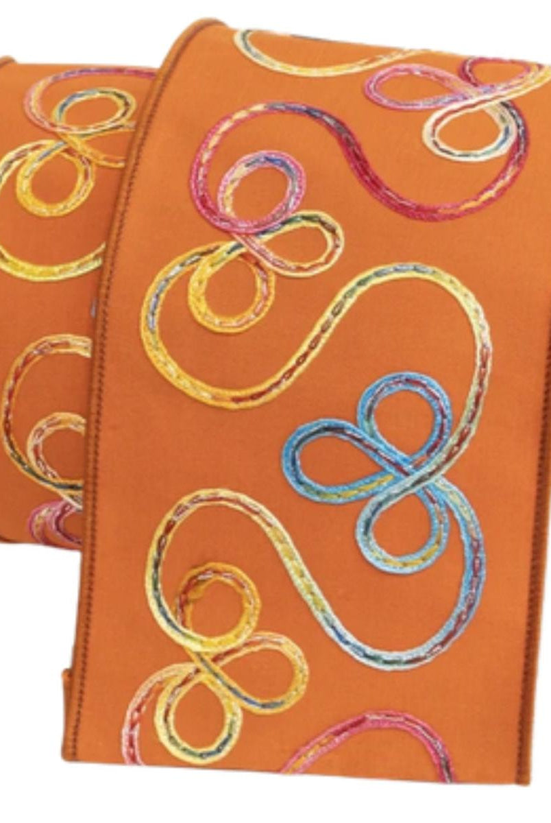 Shop For 4" Whimsy Ribbon: Orange (10 Yards) at Michelle's aDOORable Creations