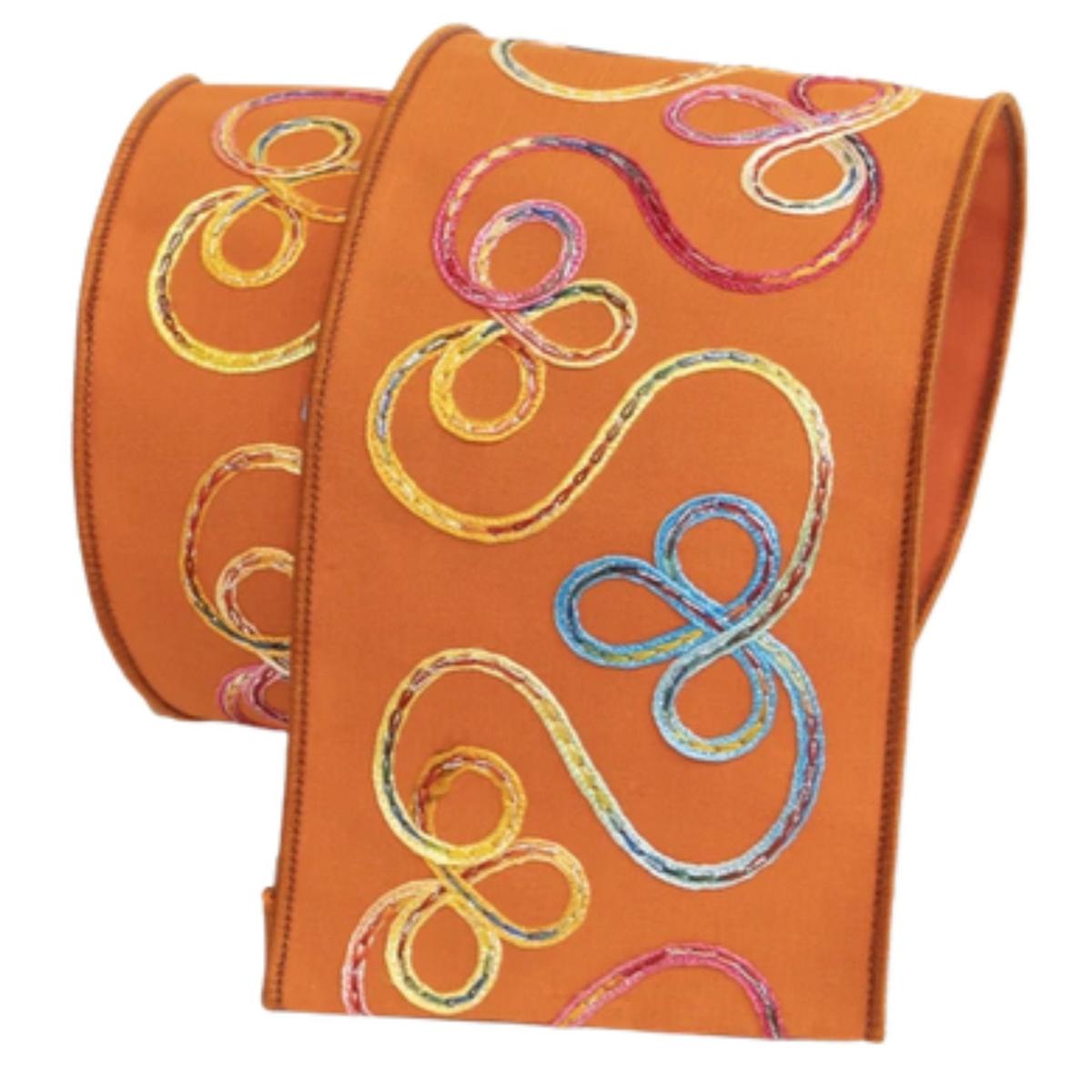 Shop For 4" Whimsy Ribbon: Orange (10 Yards) at Michelle's aDOORable Creations