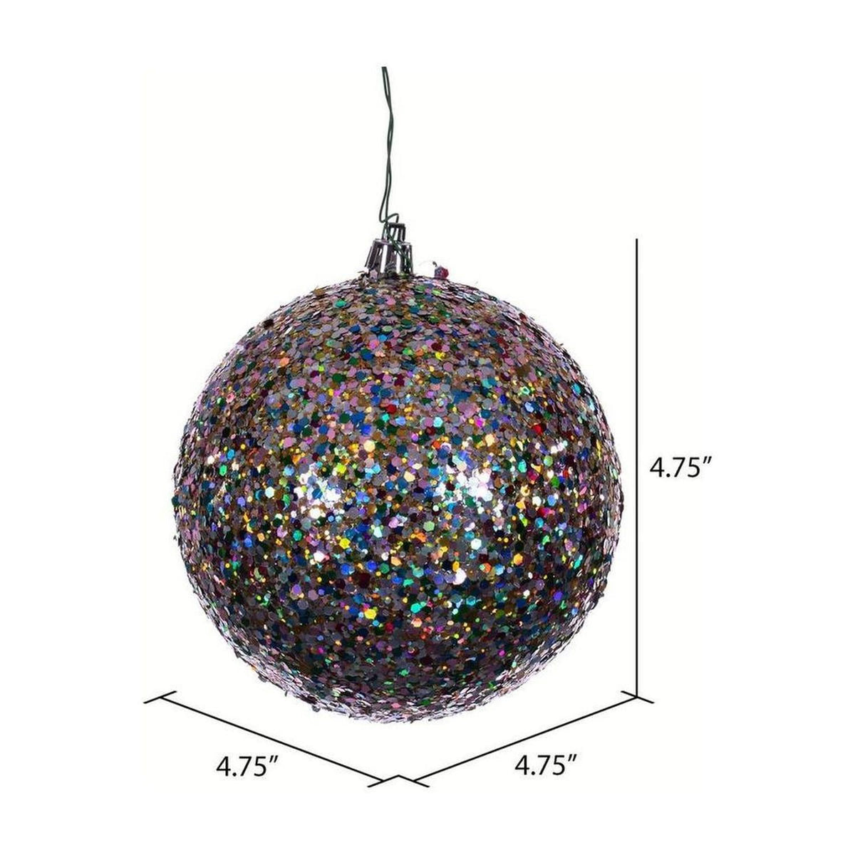 4.75" Multi-color Sequin Glitter Ball Ornament (Set of 4)