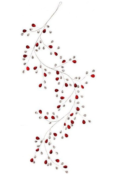 48" Metal Jewel Garland: Red/Clear - Michelle's aDOORable Creations - Garland