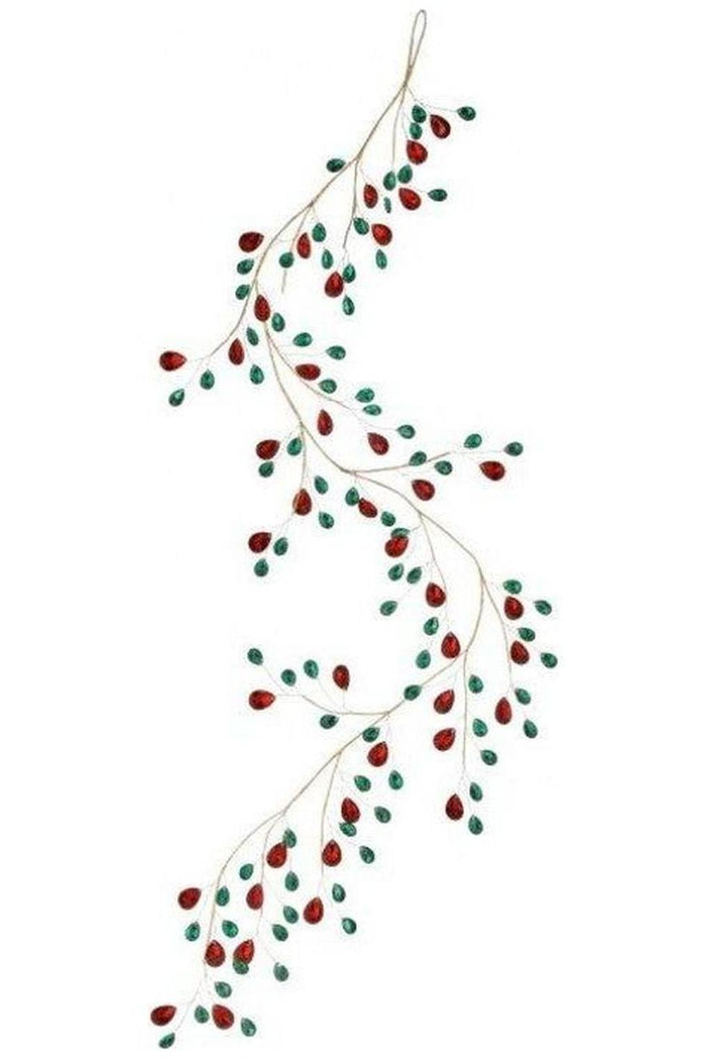 48" Metal Jewel Garland: Red/Green