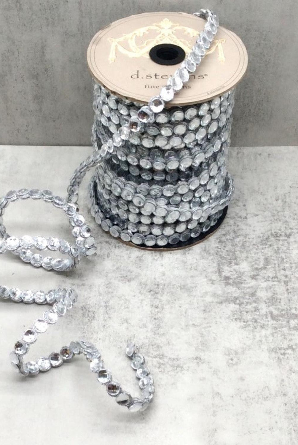 .5" Crown Jewel Garland Ribbon: Crystal (10 Yards)