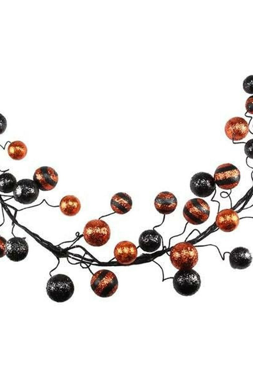 Shop For 5' Glitter Ball Garland: Orange/Black at Michelle's aDOORable Creations