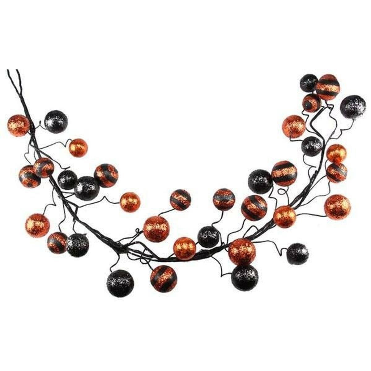 Shop For 5' Glitter Ball Garland: Orange/Black at Michelle's aDOORable Creations