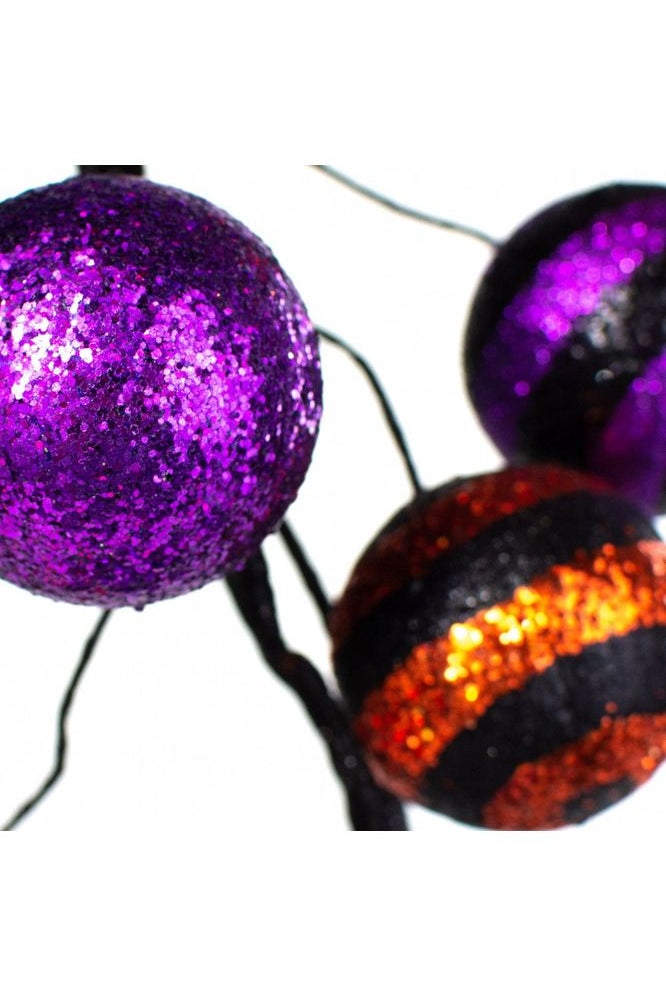 5' Glitter Ball Garland: Orange/Lime/Purple - Michelle's aDOORable Creations - Garland